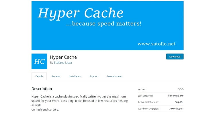 افزایش سرعت سایت با افزونه Hyper Cache